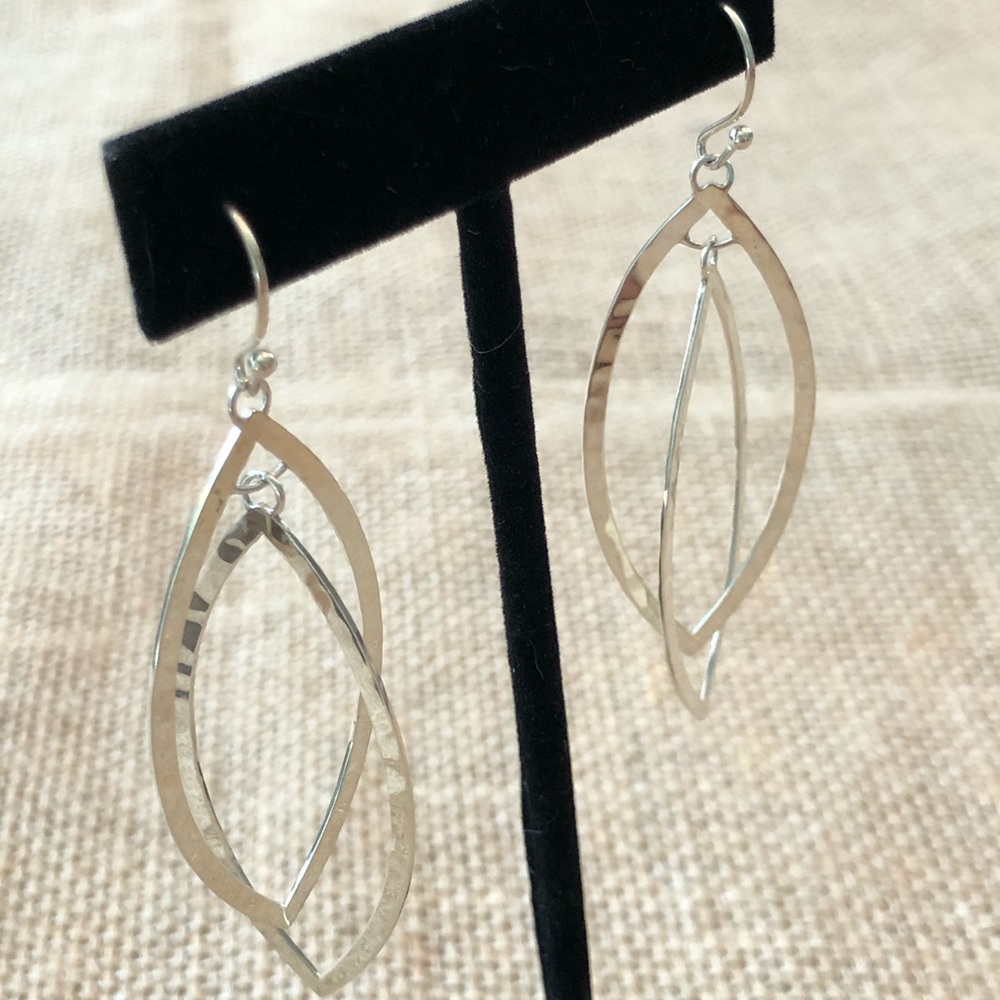 Silpada Sterling Silver .925 Double Marquise Twirl Dangle Earrings